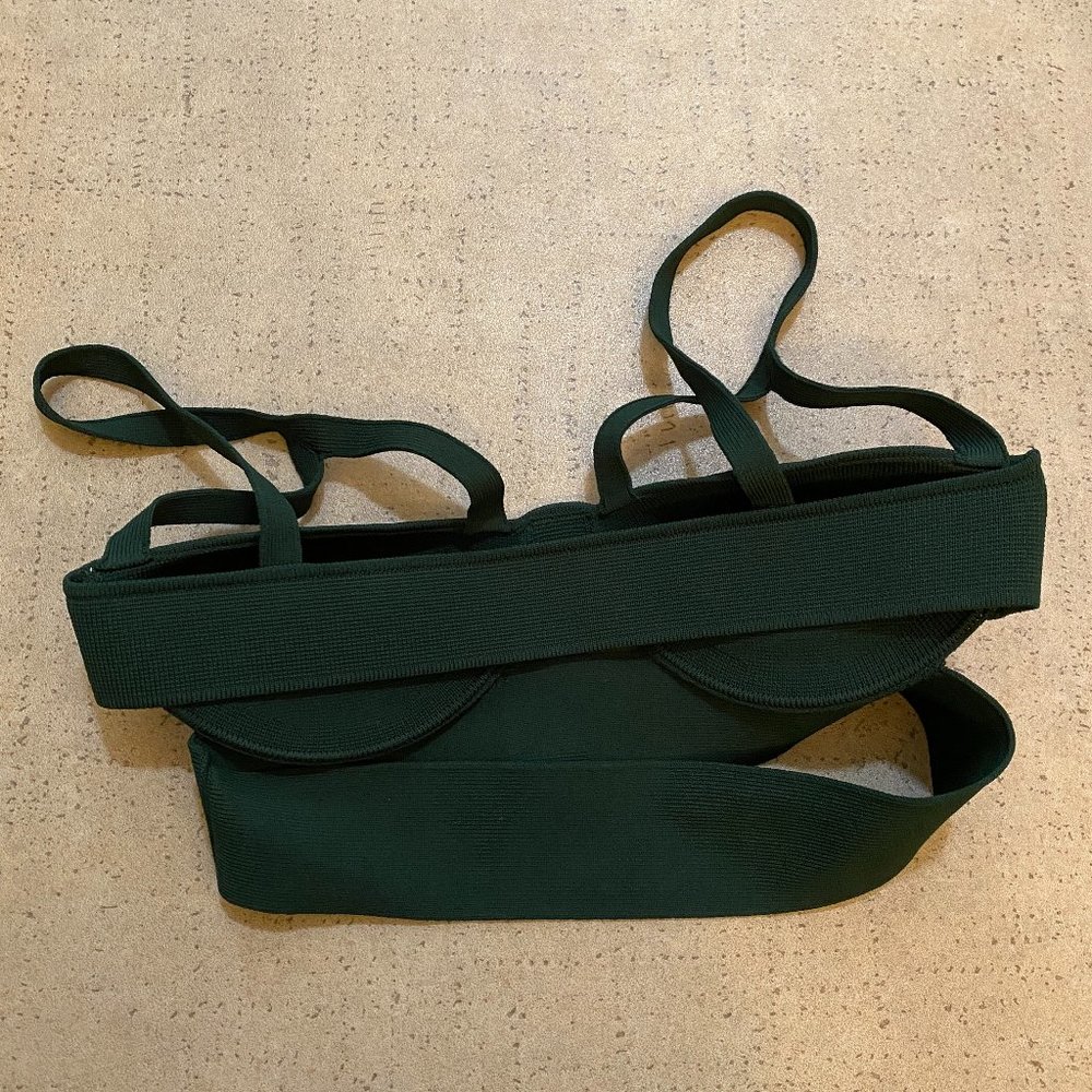 KHAITE Cage Strappy Crop Top Bralette Bustier in Green - Picture 3 of 6